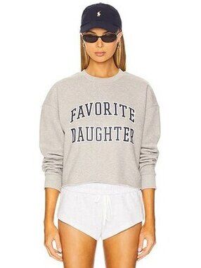 Favorite Daughter Cropped Collegiate Sweatshirt Large